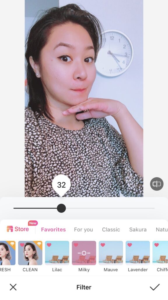 BeautyPlus milky filter