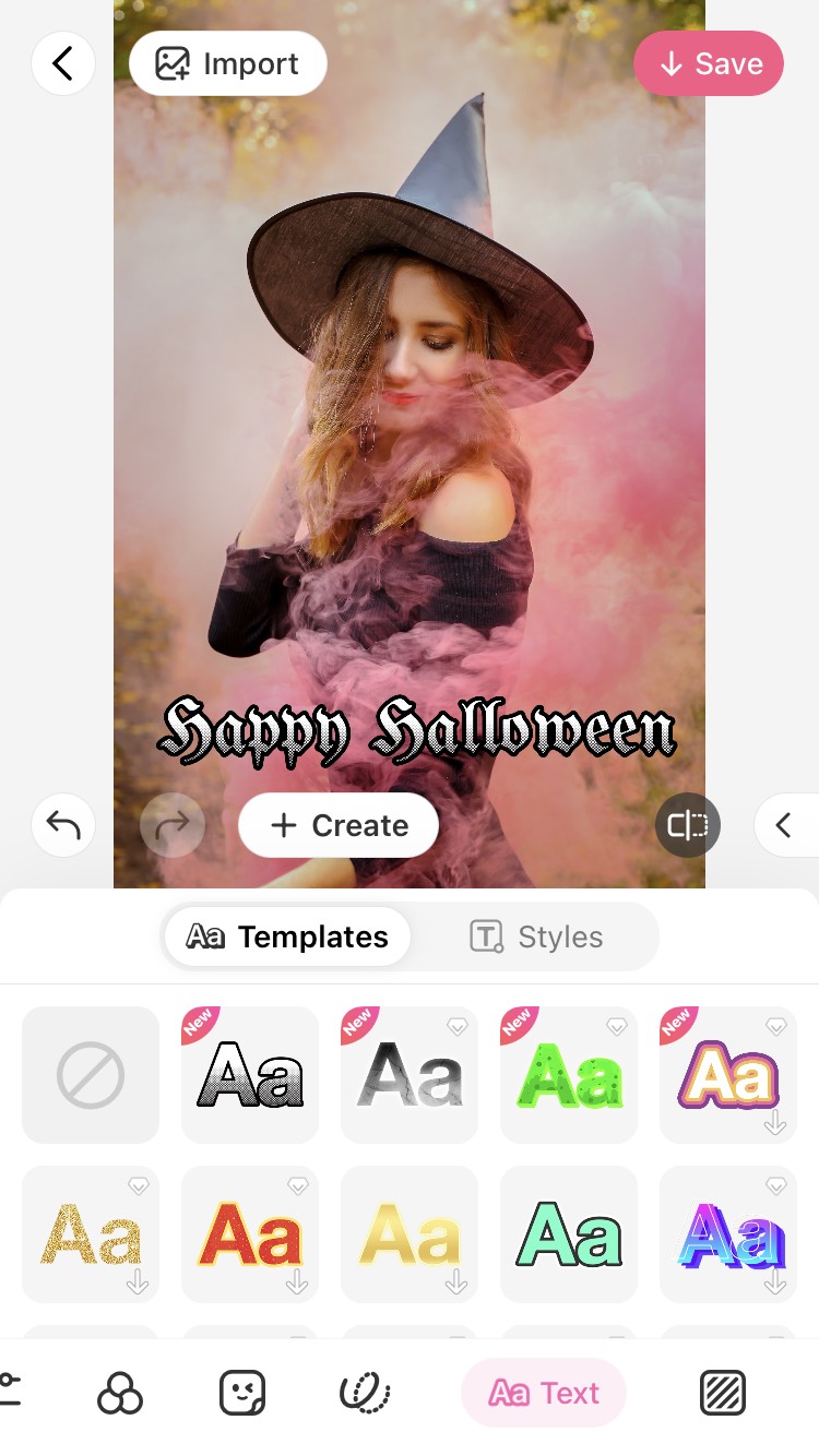 halloween fonts BeautyPlus