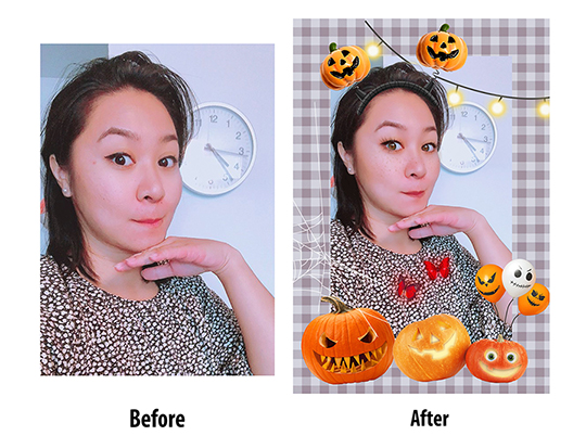 halloween editing before after