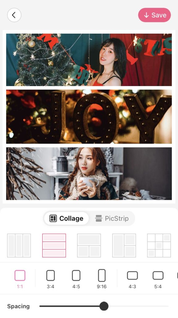 Christmas photo collage from BeautyPlus