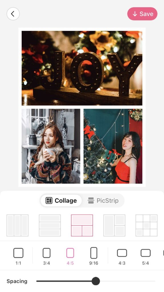 Christmas photo collage from BeautyPlus