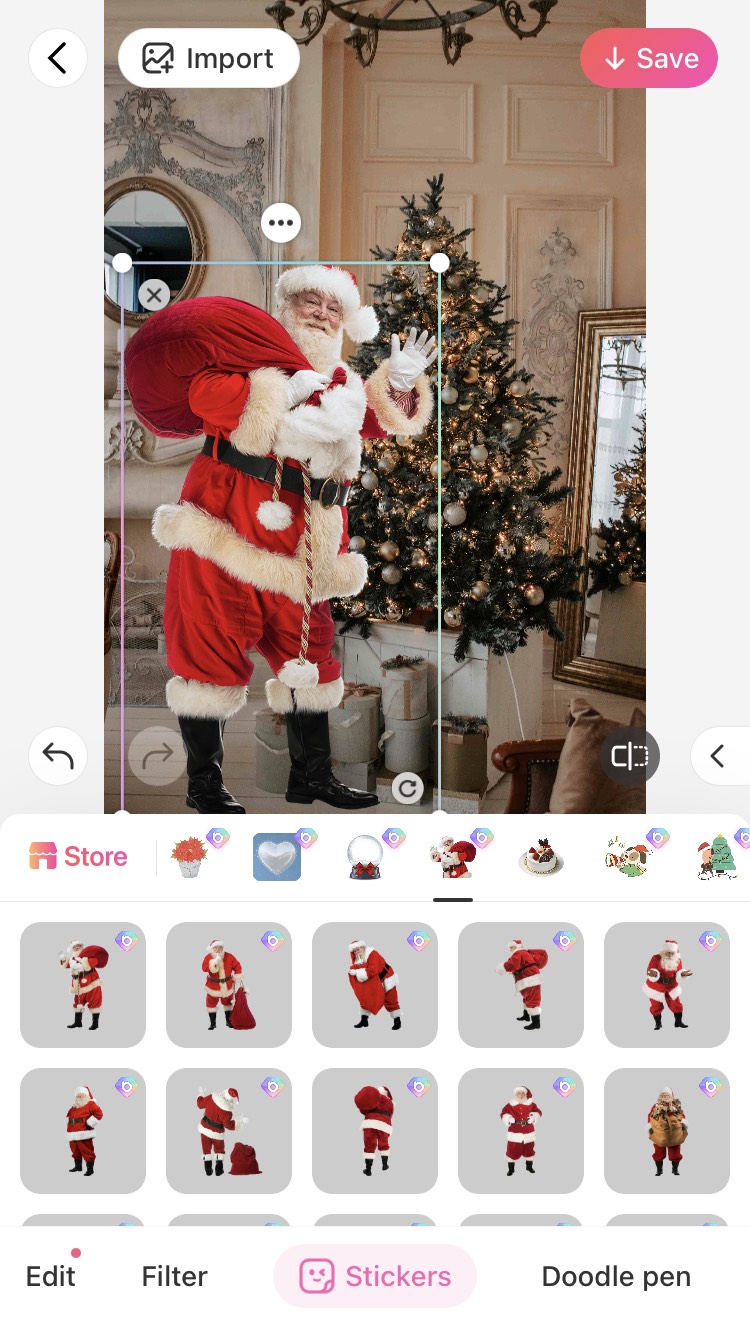 Christmas Santa Stickers from BeautyPlus