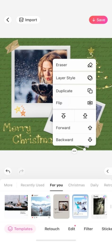 Holiday cards tutorial from BeautyPlus