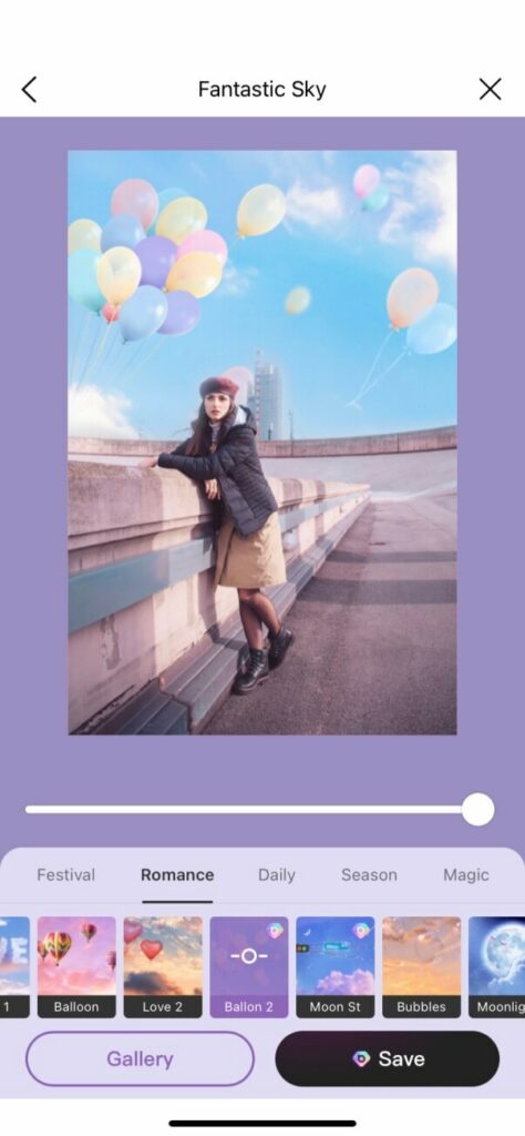 BeautyPlus Fantastic Sky Romance Ballon 2 filter