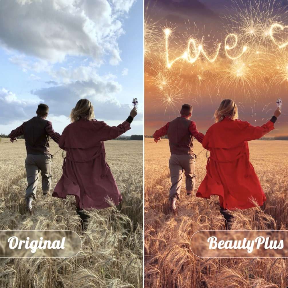 BeautyPlus Valentine Day photo edit tutorial