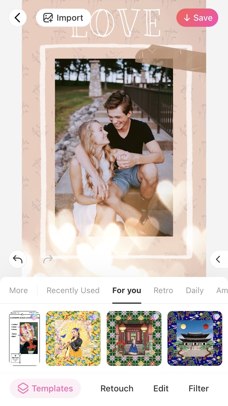 BeautyPlus Valentine Day photo edit tutorial