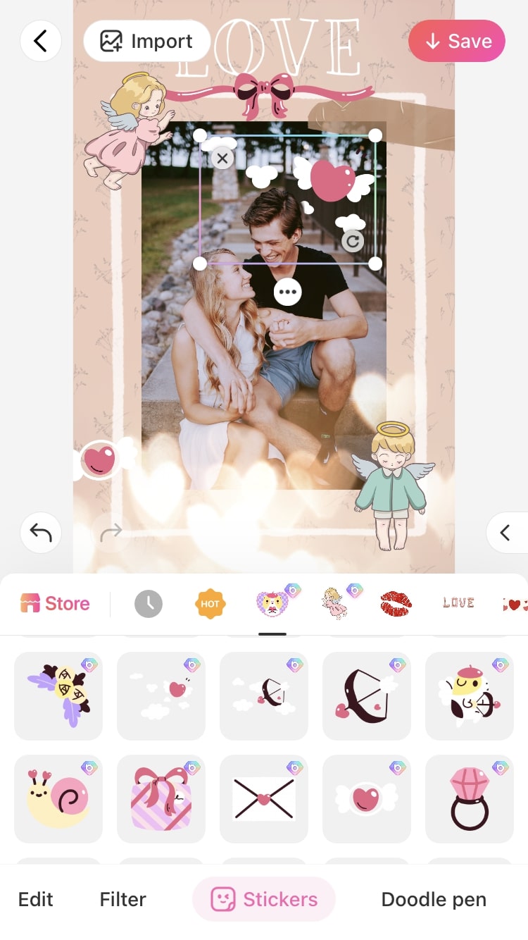 BeautyPlus Valentine Day photo edit tutorial