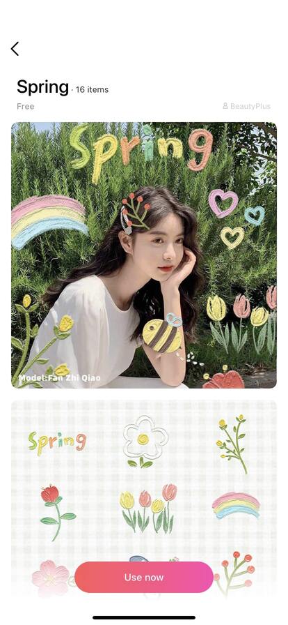 Spring aesthetic photos editing using BeautyPlus
