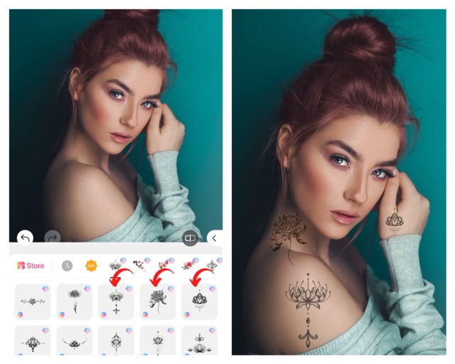 Tattoo Aesthetic Editing with BeautyPlus