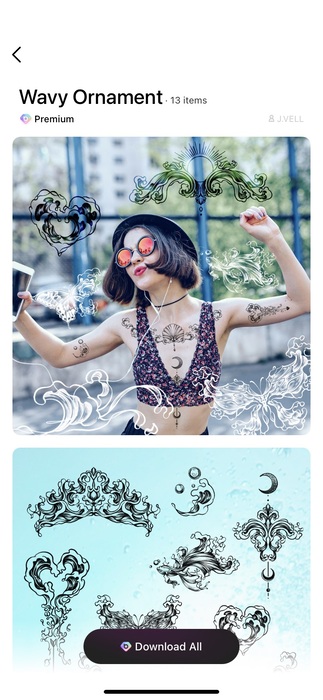 tattoo stickers from BeautyPlus app1