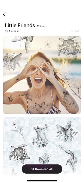 tattoo stickers from BeautyPlus app1