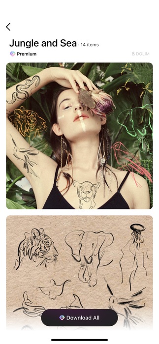 tattoo stickers from BeautyPlus app1