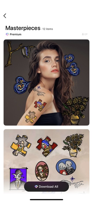 tattoo stickers from BeautyPlus app1