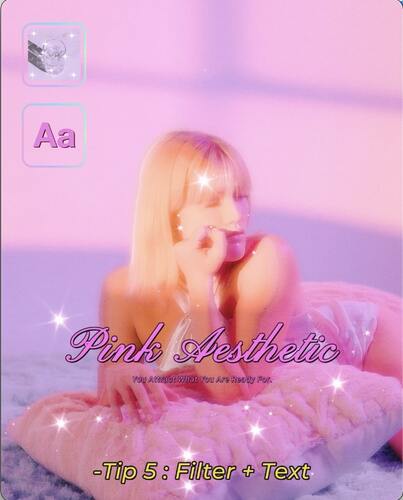 Pink Letters + Glitter in BeautyPlus
