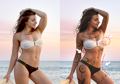 reshape body in a photo using BeautyPlus