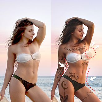 reshape body in a photo using BeautyPlus