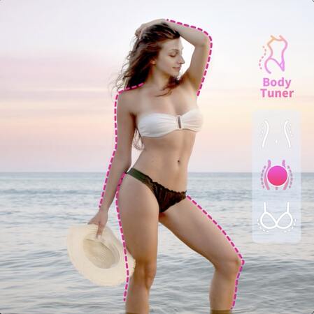 reshape body in a photo using BeautyPlus