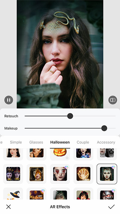 aesthetic halloween profile picture BeautyPlus app