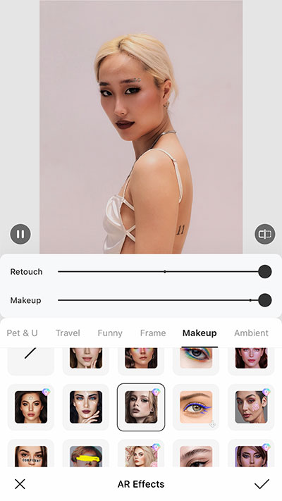 halloween makeup in BeautyPlus
