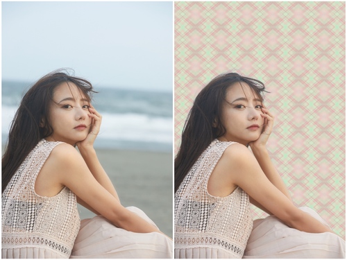 『Meitu』の背景透過の比較画像