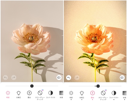 明度やコントラストを調整し印象を変える
