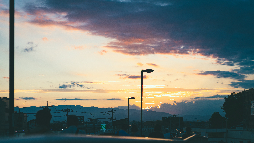 夕陽の写真