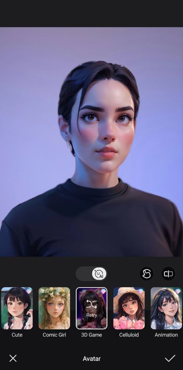 แอพสร้างอวาตาร์และแนวตั้งด้วย AI