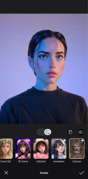 แอพสร้างอวาตาร์และแนวตั้งด้วย AI