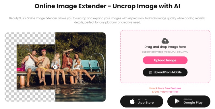 extend background - landing page
