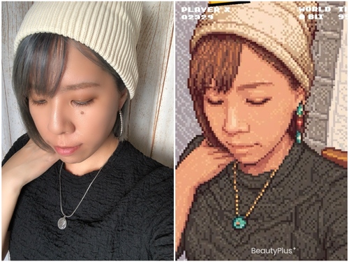 「ピクセルワールド」のフィルターを使用した加工例