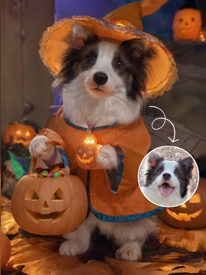 ai pet portrait-halloween-dog