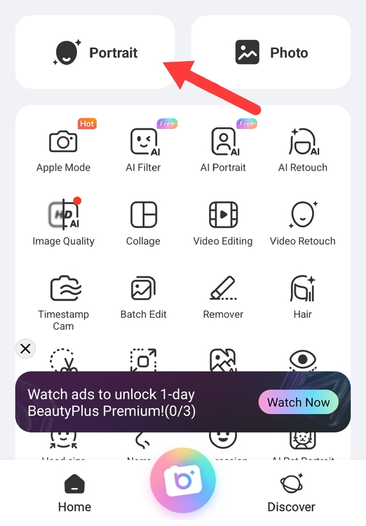 Ai portrait beautyplus