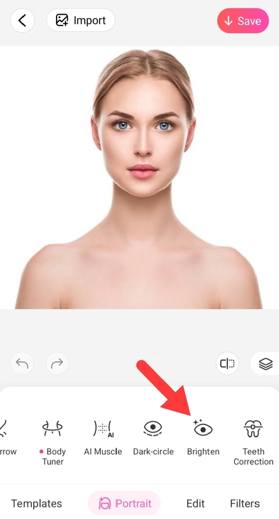beautyplus ai replacer-Brighten