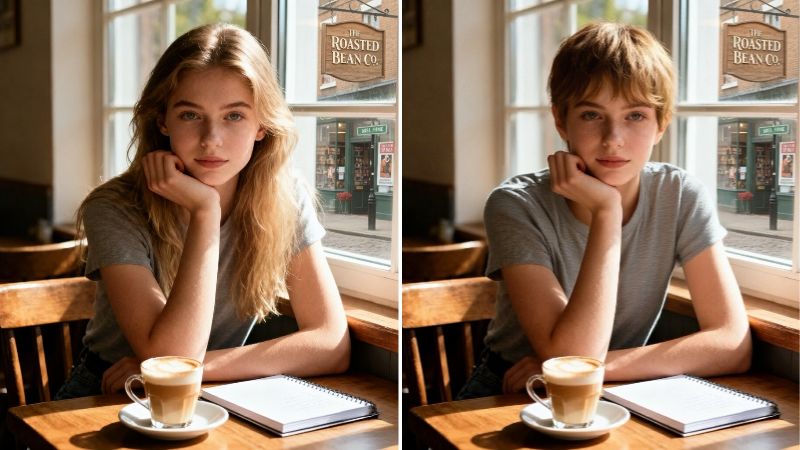 Online Short Hair Filter - Before&After