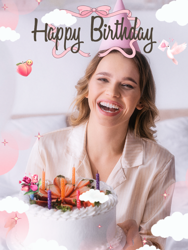 誕生日カード用のフレーム加工