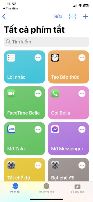 Tạo một phím tắt mới 1