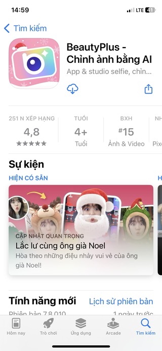 Mở ứng dụng BeautyPlus