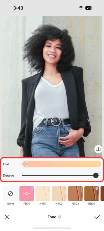 Change Skin Color with beautyplus 04