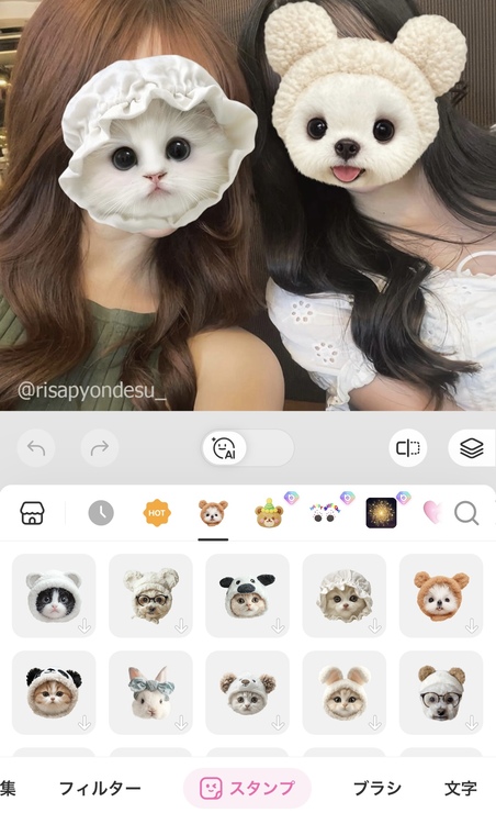 インスタ 顔隠し-hide face-pet fuwafuwa-1