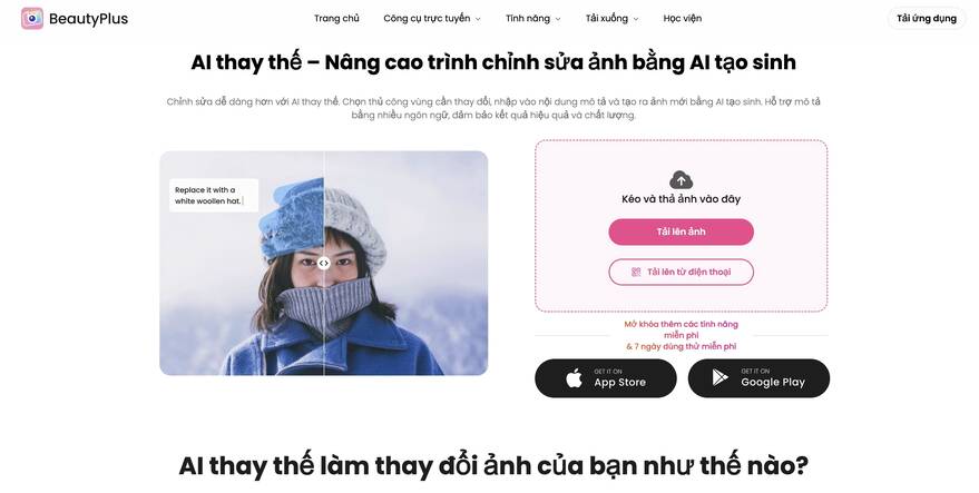 BeautyPlus AI Replace-Công cụ trực tuyến