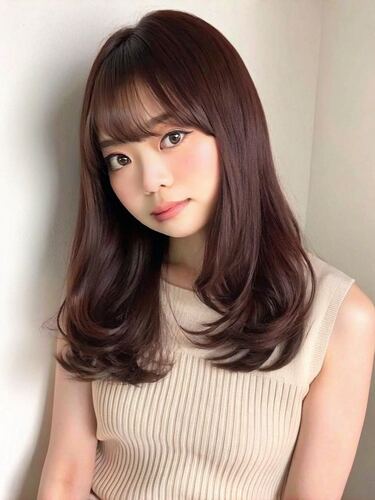 丸顔 ヘアスタイル-side face