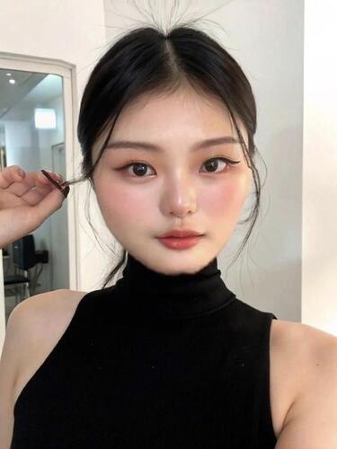 丸顔に似合う髪型-makeup