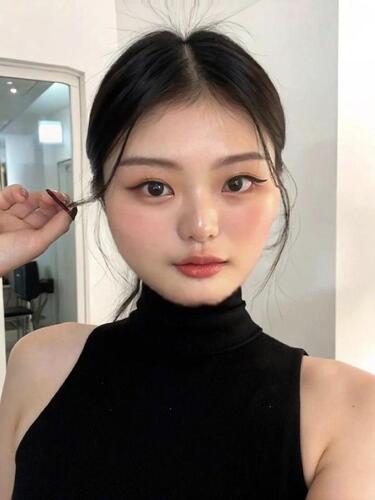 丸顔に似合う髪型-without makeup