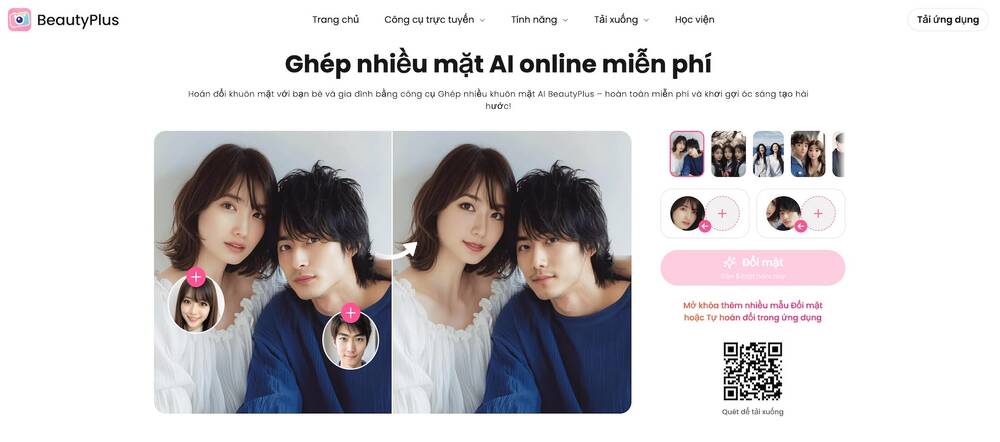 BeautyPlus Online-Ghép mặt vào ảnh online