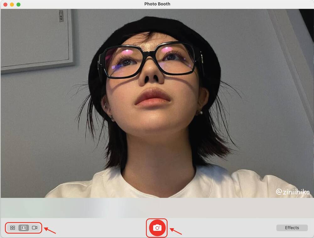 Mac-Chuyển đổi các chế độ Photo Booth trên Mac OS