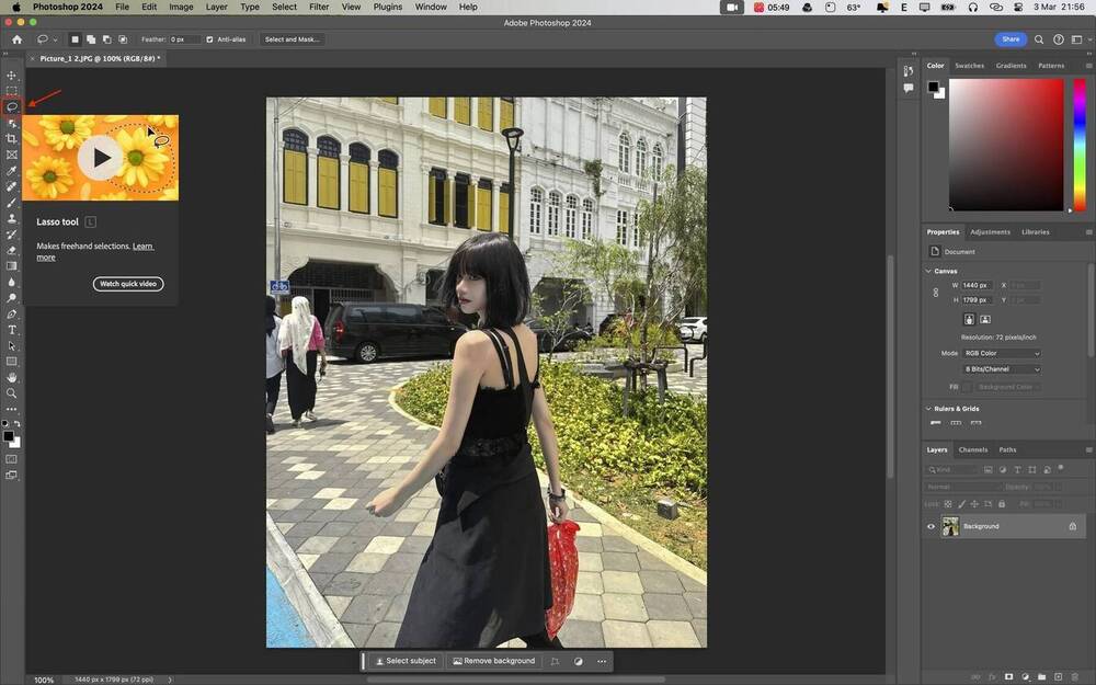 Mở ảnh cần chỉnh sửa trên Photoshop