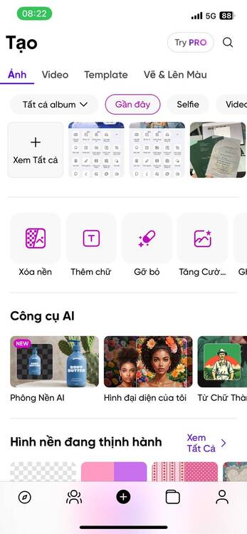 PicsArtapp tách nền-trang chủ