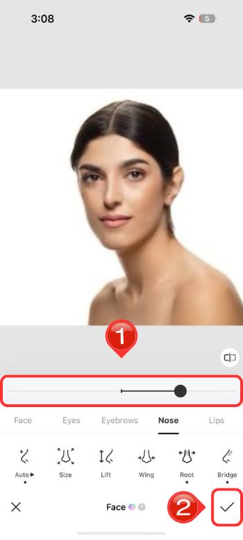 The Best Virtual Nose Job Filter For An Ideal Profile - BeautyPlus Front Profile - 06