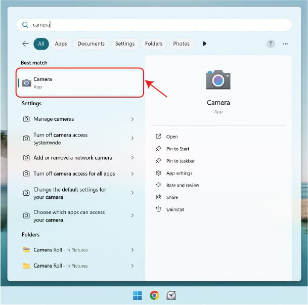 Windows-Mở ứng dụng Camera có sẵn trên Windows