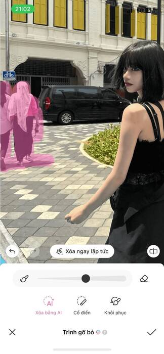 Chọn phân vùng ảnh cần xóa